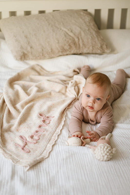 Embroidered baby blanket