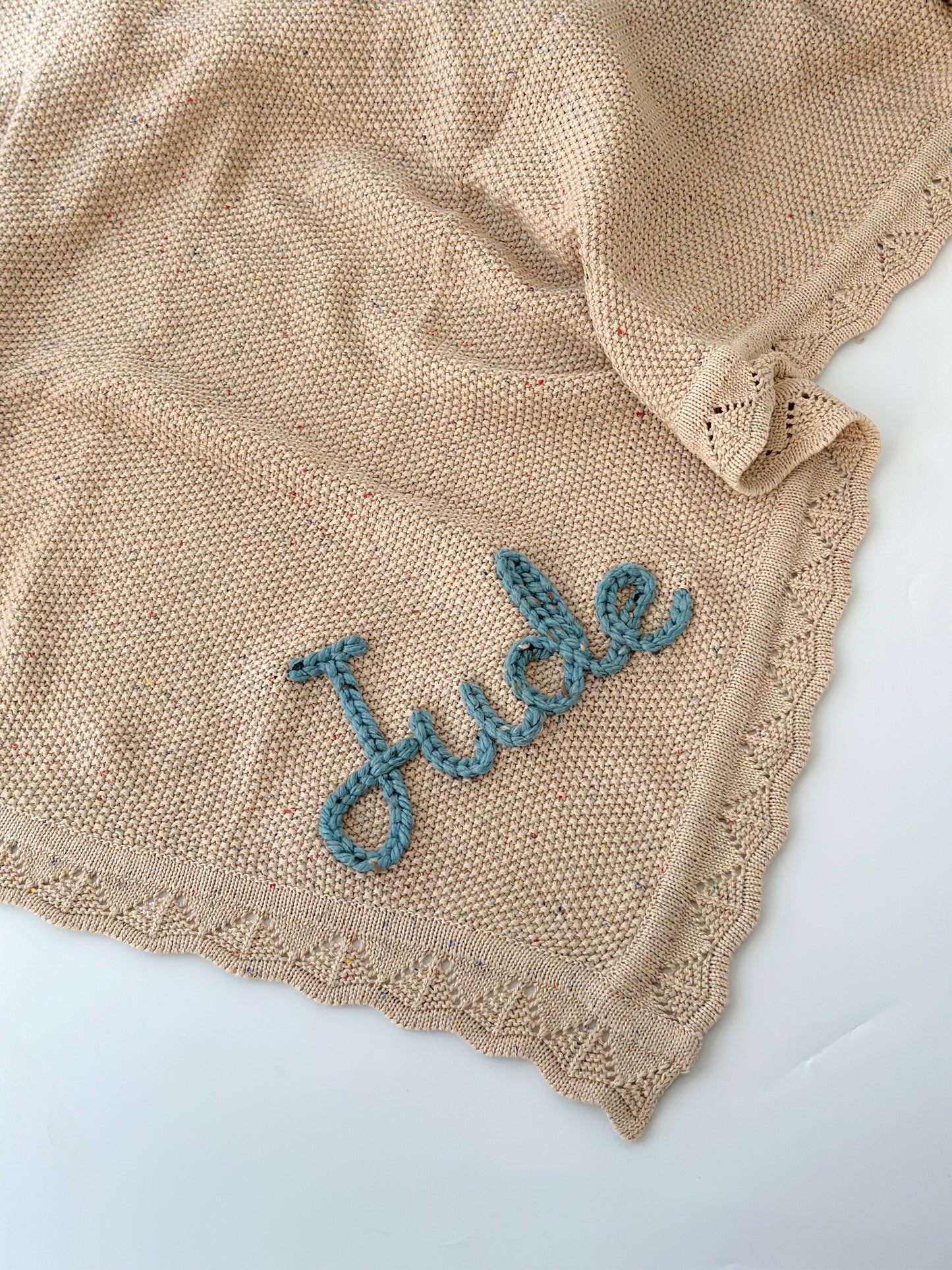 Embroidered baby blanket