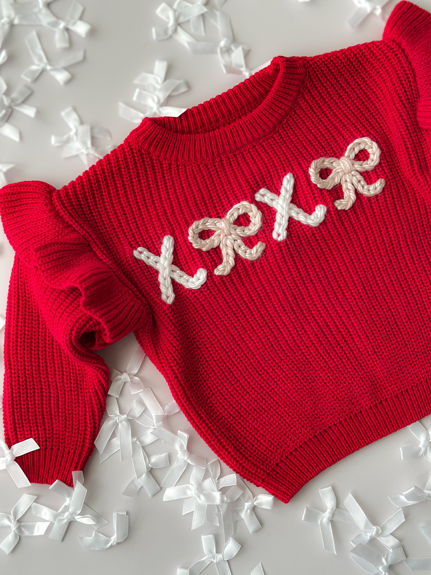 READY TO SHIP | XOXO Red Frill Jumper- 6-12months