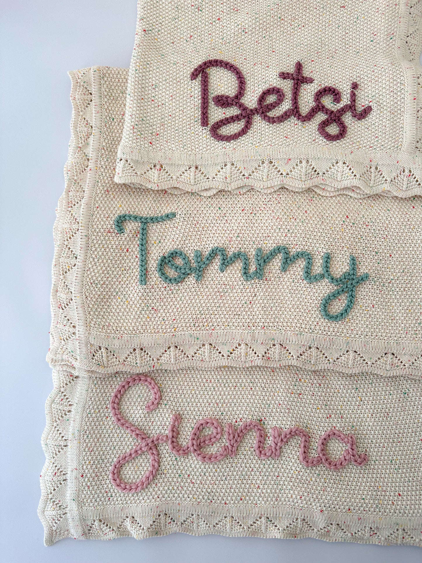 Embroidered baby blanket