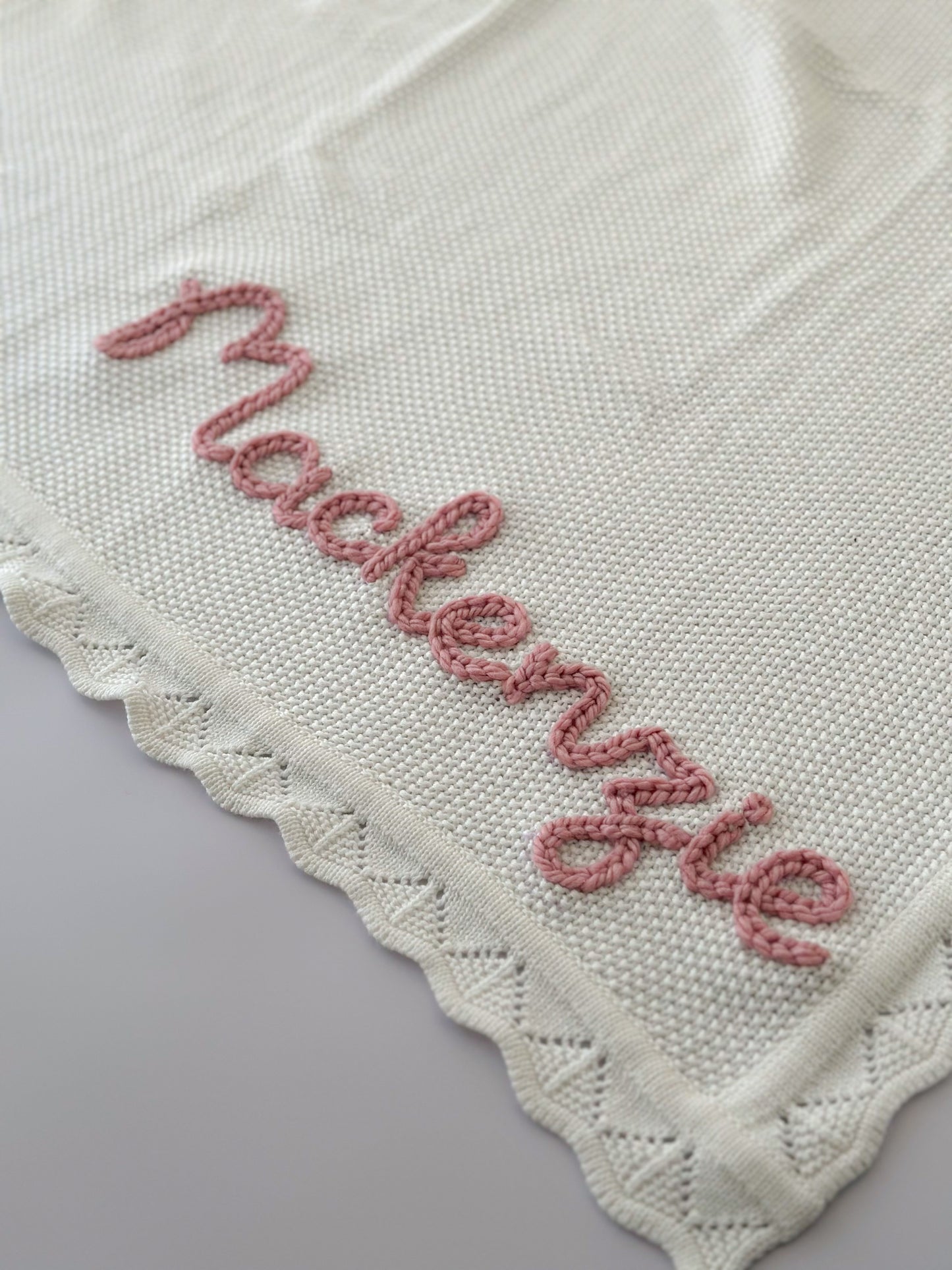 Embroidered baby blanket